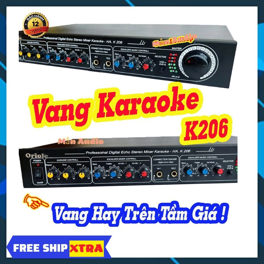 VANG HÁT HAY, VANG KARAOKE K206 – VANG CƠ HÁT HAY TRÊN TẦM GIÁ – 1 chiếc