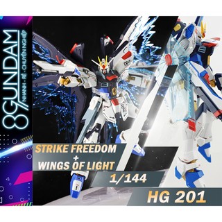   CÓ SẴN  Mô Hình Lắp Ráp HG 201 Strike Freedom Fighter Fighter Revive + Wings of Light  tặng kèm decal nước  