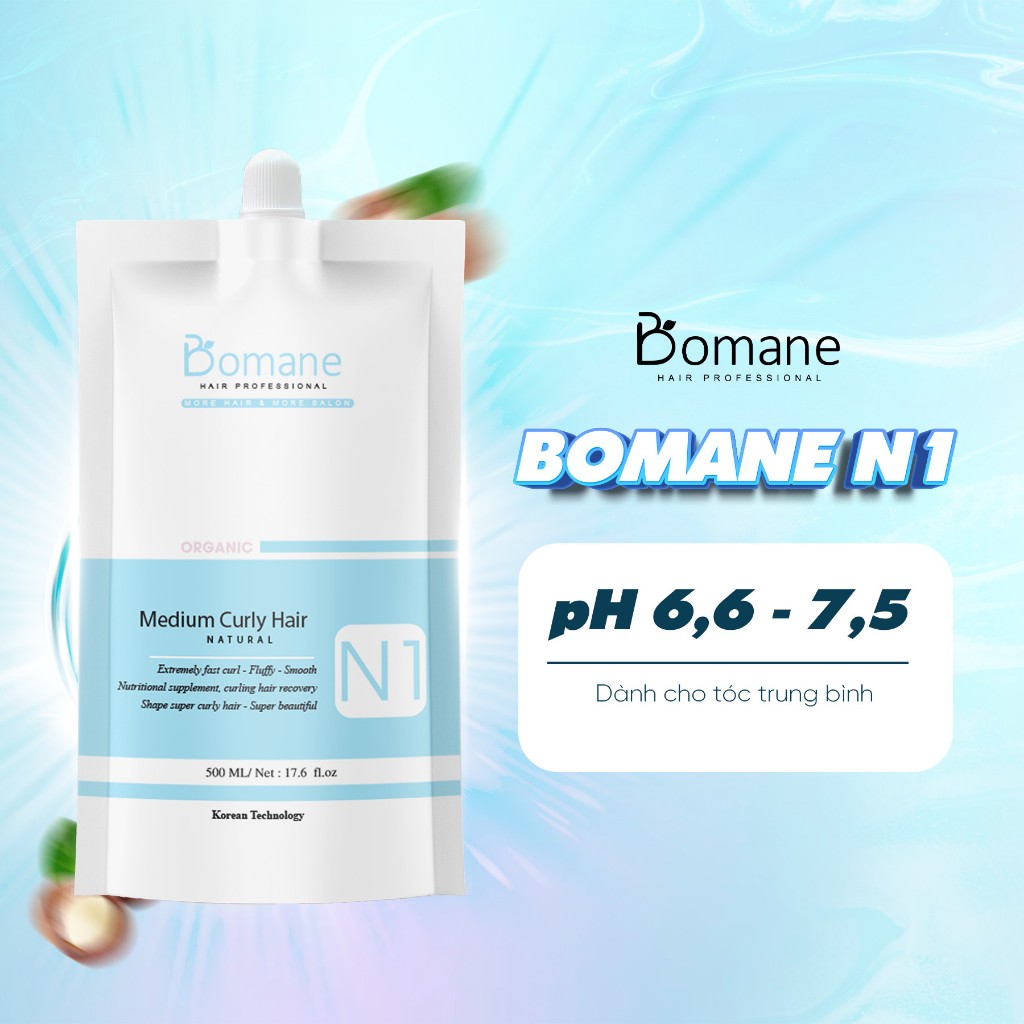 Uốn/duỗi trung bình Medium Culrly N1 Bomane 500ml