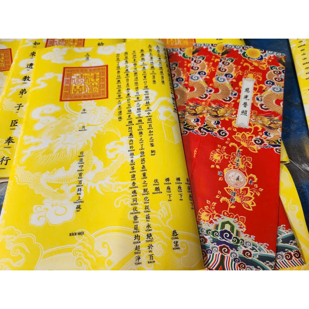 Sớ song ngữ các loại sớ thông dụng( tạ mộ, trạng mã, sớ hầu, tam phủ thục mệnh, Sớ cầu tài lộc...)