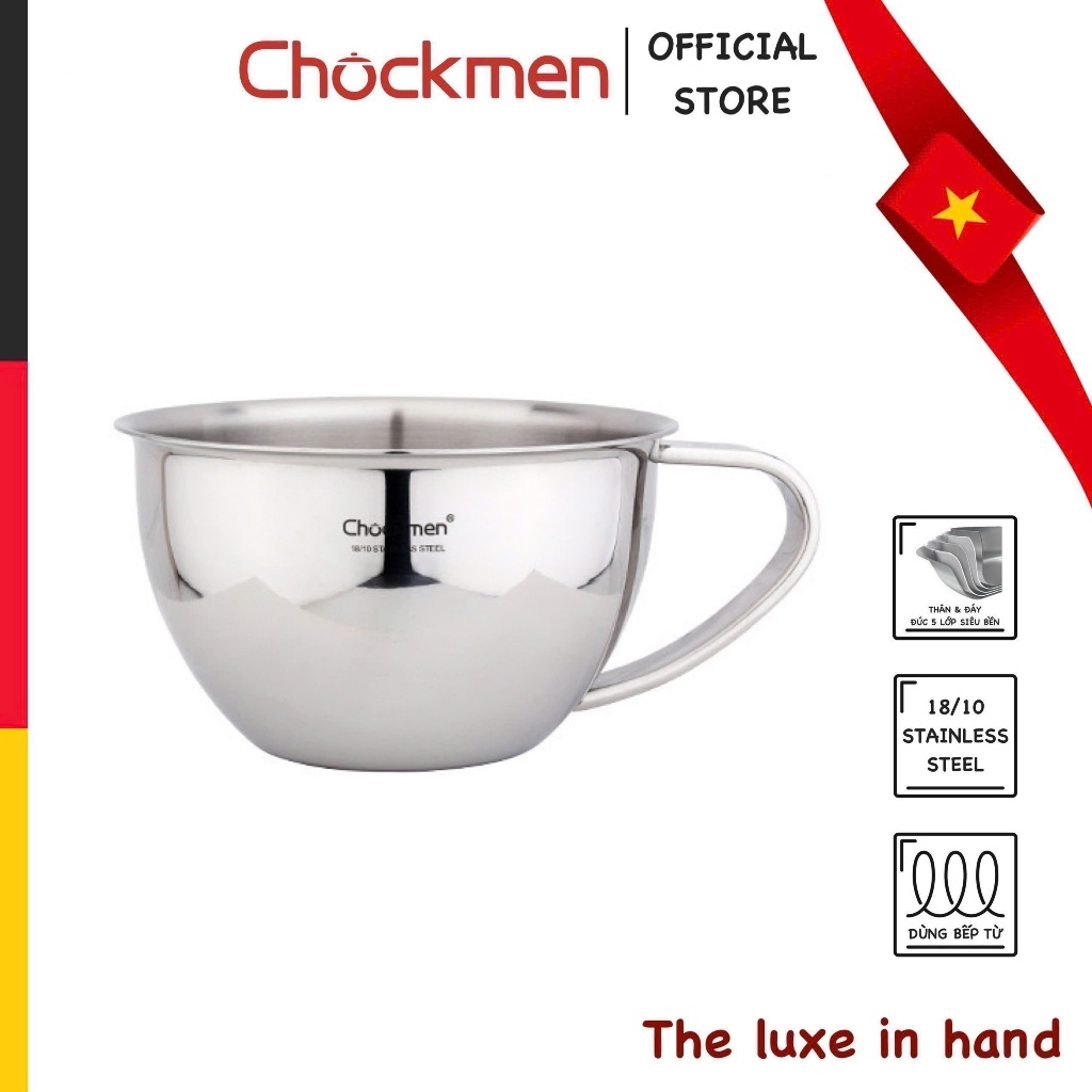 Bát Inox CHOCKMEN Inox 18/10 size 13-16 Bát Có Quai Cầm Ca Ăn Mì Bát Ăn Mì Ăn Soup Cháo