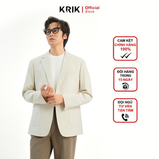 Áo Khoác Blazer Nam KRIK Form Regular Thiết Kế Cổ Ve Áo Chữ K Thanh Lịch Thời Thượng BL5518