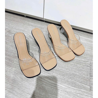 Guốc Quai Ngang Trong Suốt Gót Mica 7p Thanh Mảnh Nhẹ Nhàng Dễ Phối Đồ