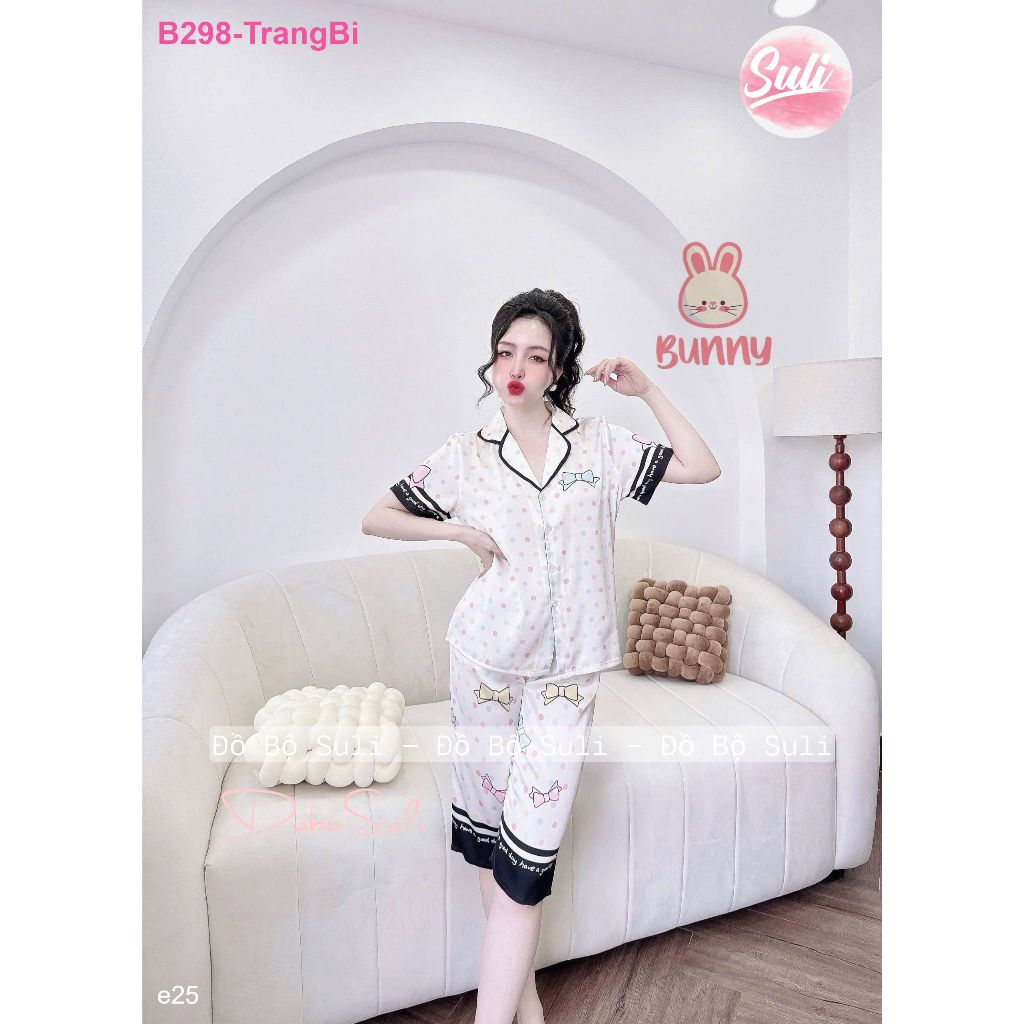 Bộ Lửng Pijama Lụa Latin B298 B297 B091 - Đồ Bộ Suli