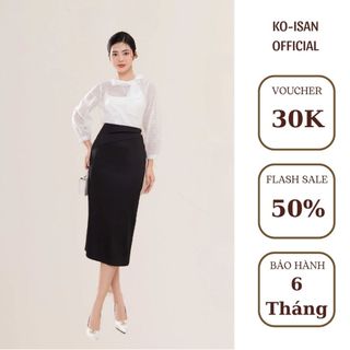 Set áo sơ mi tay bồng cổ nơ và chân váy ôm xếp ly eo KOISAN nữ tính S2380521