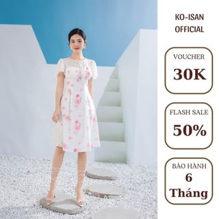 Đầm váy xòe dạo phố KOISAN cổ tròn buộc nơ nhỏ xinh xắn S2382139