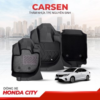 Thảm Lót Sàn Ô Tô Nhựa TPE Honda City 2014 - 2024 Carsen - Chống Nước, Không Mùi, Ngăn Bụi Bẩn