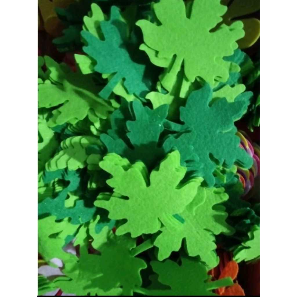 lá nỉ dập sẵn túi 50 - 100 lá đủ loại, thủ công mầm non, trang trí lớp học