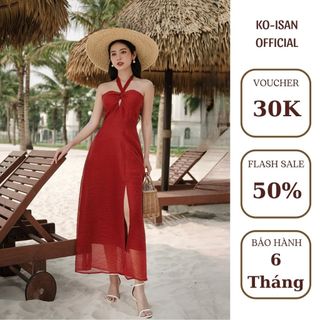 Đầm maxi đi biển KOISAN rúm ngực điểm nhấn quyến rũ dây buộc chất liệu vải tơ xước cao cấp mềm mịn S2382014
