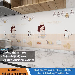 Giấy dán bếp cao cấp, decal dán bếp tráng nhôm chống thấm nước, chịu nhiệt cao