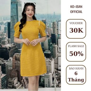 Đầm xòe ngắn A tay bồng vai đính trang trí KOISAN chất liệu vải thun xốp cao cấp sang chảnh W2252509