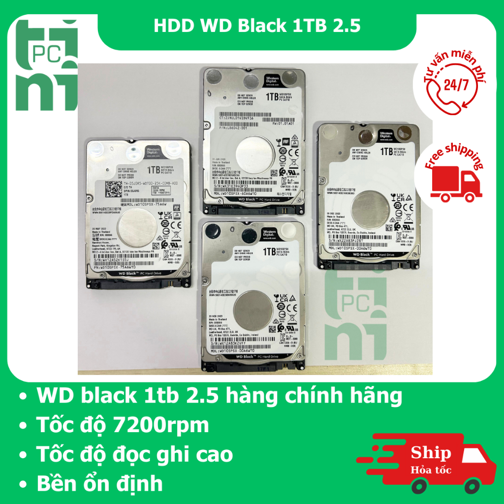 Ổ cứng HDD WD Black 1tb 2.5 inch SATA III 7200RPM