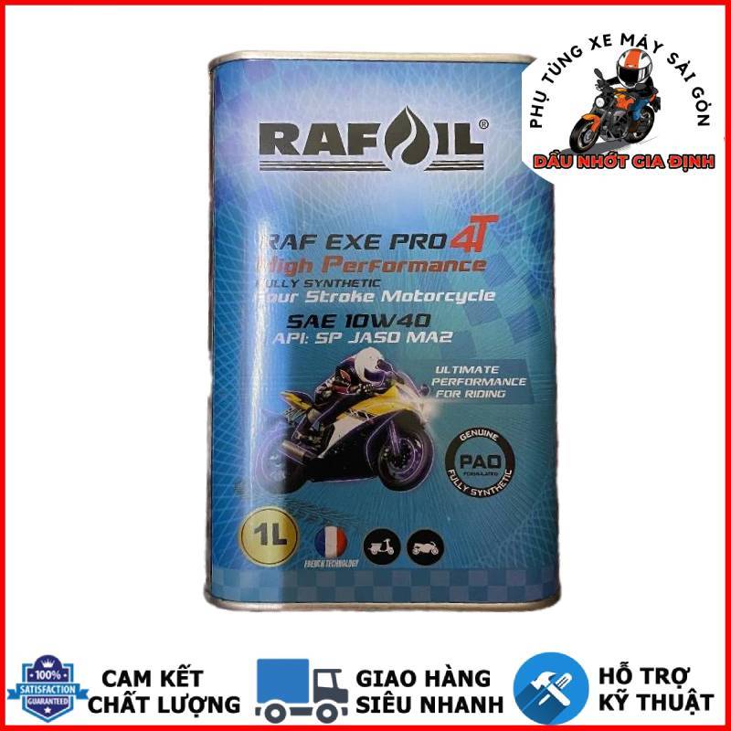 Nhớt tổng hợp RAFOIL EXE Pro 10W40 SP dành cho xe số, côn tay nhập khẩu UAE