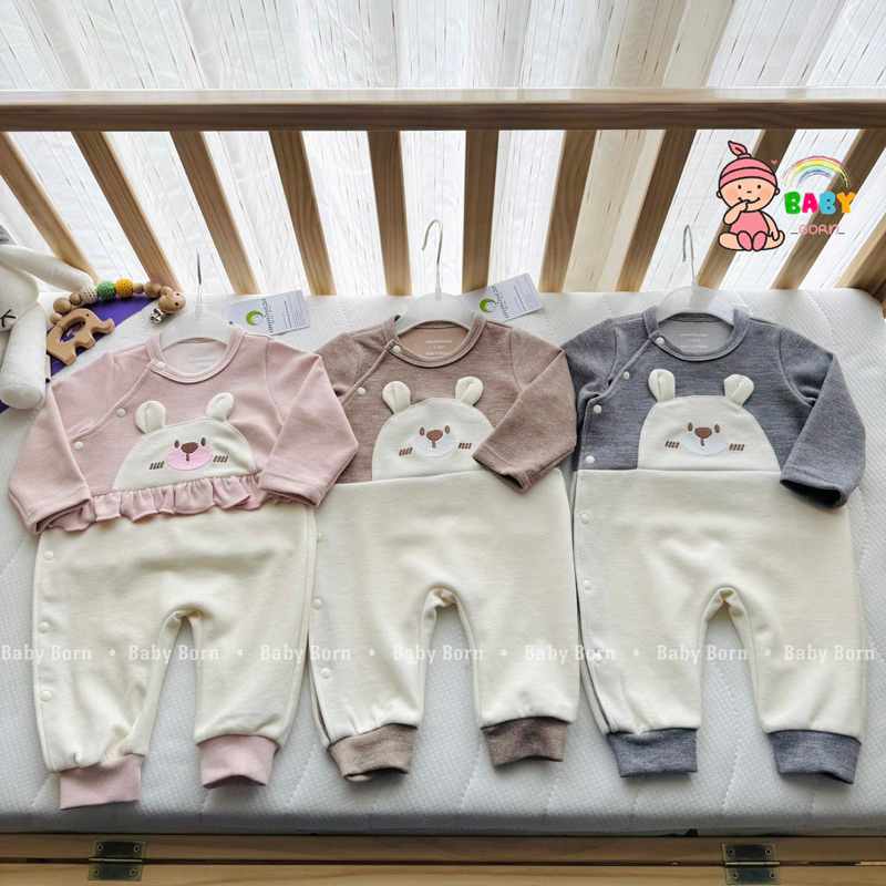Body Anminaza nỉ nhung lông thỏ body thu đông mềm ấm, an toàn cho bé AMI0289 Baby Born shop