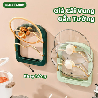  Giá để vung xoong nồi giá treo nắp nồi nhà bếp kệ để thớt giá treo bếp đa năng giá để thớt Hemi Home - GTV01 