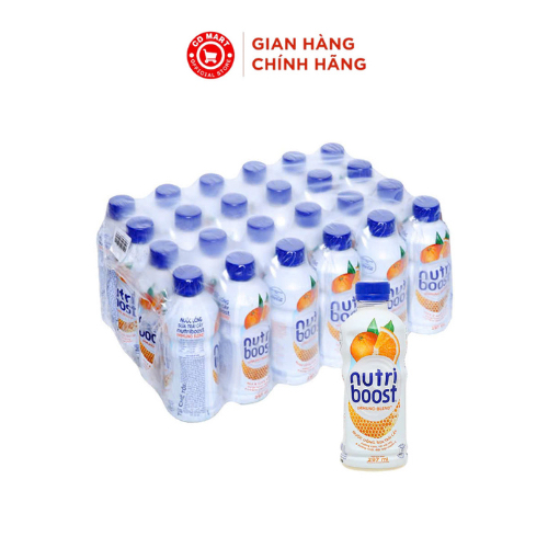  Thùng 24 chai sữa trái cây Nutri Boost hương dâu cam quy kem chai 297ml 