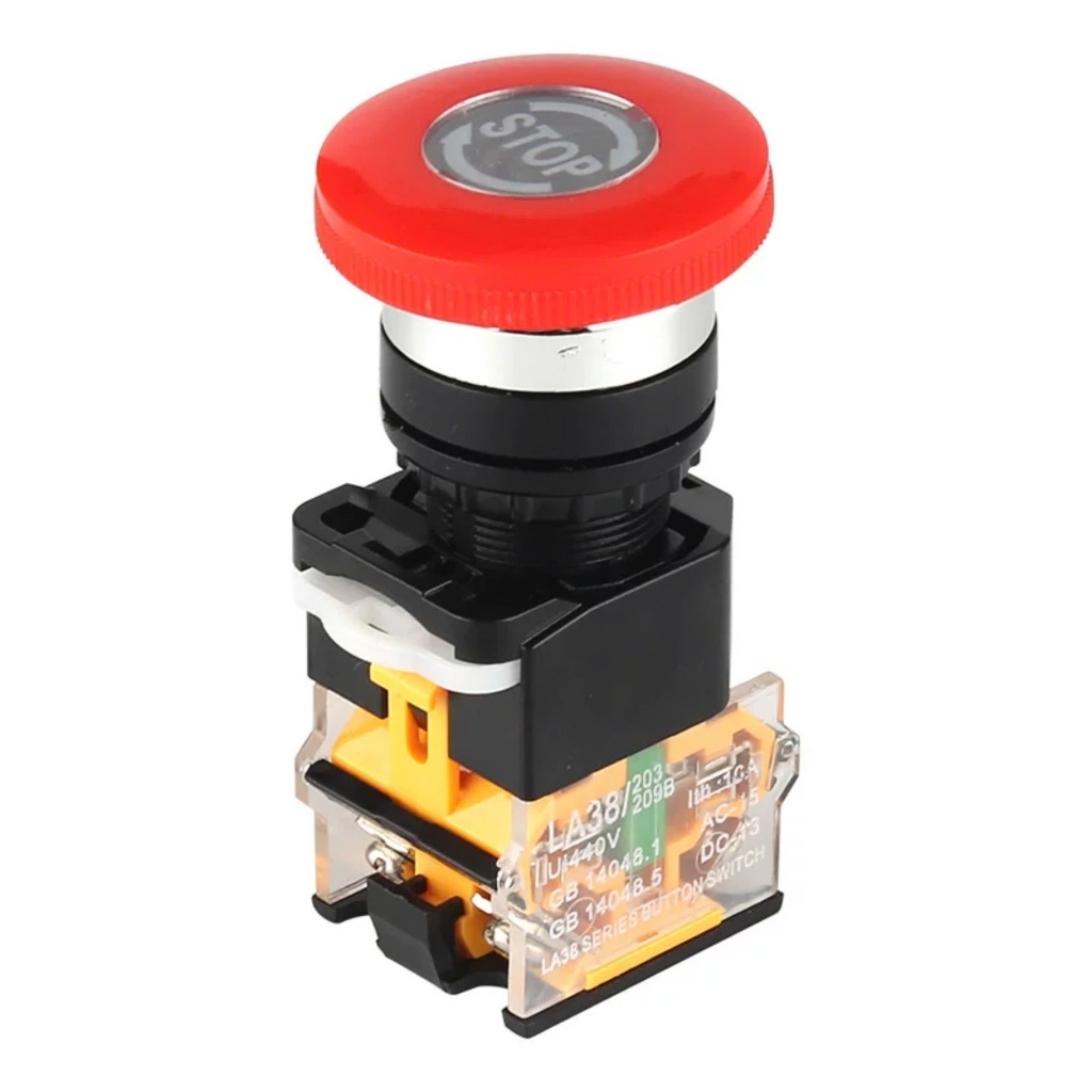 Nút dừng khẩn cấp, nút nhấn dừng khẩn cấp LA38-11ZS giá rẻ phi 22mm.