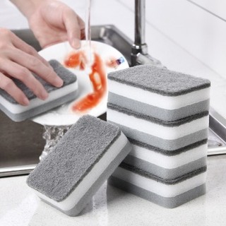 combo 2 miếng bọt biển rửa chén chùi nồi vệ sinh đa năng, Miếng Rửa Chén 3 lớp Cọ Xoong Nồi Nhà Bếp Tiện Lợi