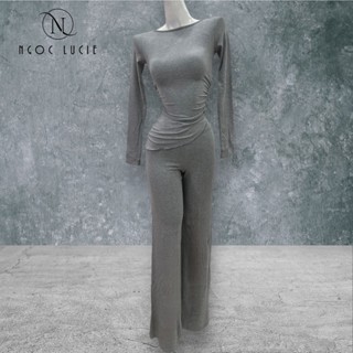 S297 - Set Đồ Nữ Áo Tay Dài Vạt Chéo + Quần Ống Suông Vải Bozip QC - Ngọc Lucie