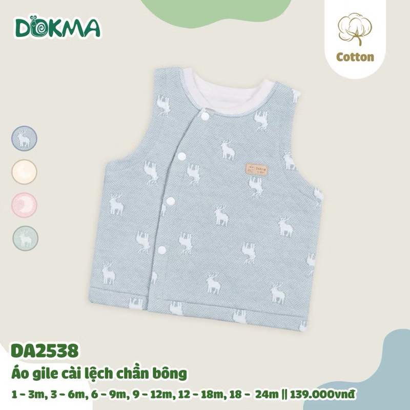 Áo gile Dokma cho bé 1-36 tháng