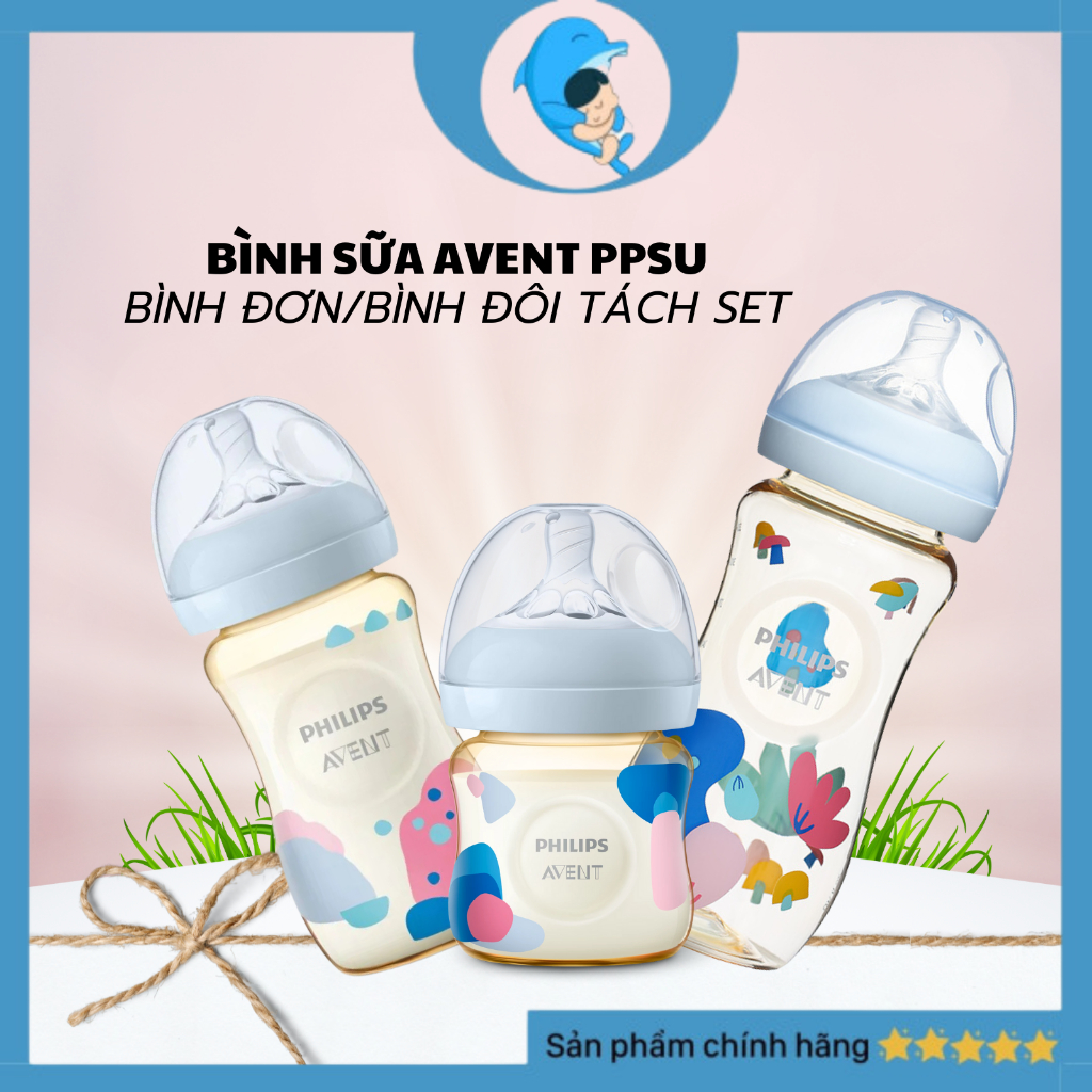 Bình sữa Philips Avent Natural PPSU thiết kế tự nhiên 125ml/260ml/330ml MECAHEO