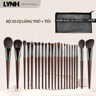 Bộ 22 cọ lông thú LYNH PROFESSIONAL chính hãng kèm túi dùng cho makeup chuyên nghiệp