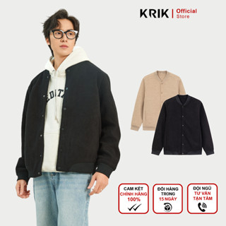 Áo Khoác Dạ Nam Local Brand KRIK Form Regular Thiết Kế Áo Bomber Trẻ Trung Năng Động AK5098