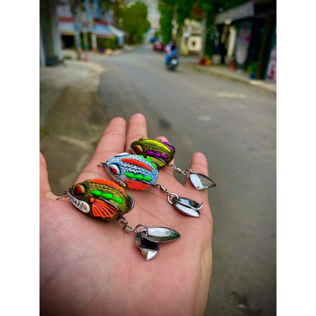 NHÁI HƠI MINI VE SẦU THÁI LAN LƯỠI BKK PHÔI CAO SU RẦY MỀM 2 THÌA TẠO SÓNG THU HÚT CÁ