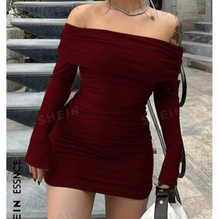  đầm body trễ vai tay dài dáng ngắn bigsize 40-120kg 