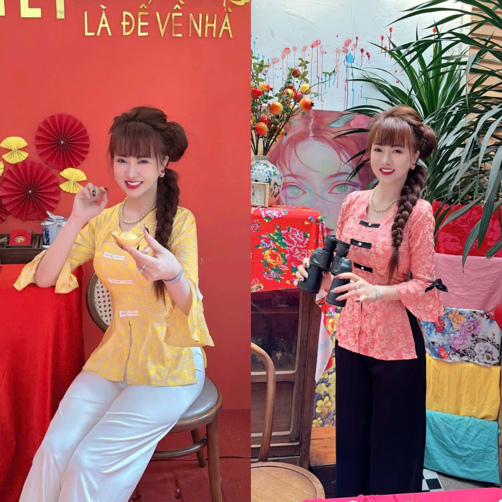 SÉT BỘ ÁO KÈM QUẦN BÀ BA CỔ TIM TAY LOE NƠ TAY CHẤT VẢI GẤM 2 DA ĐỦ SIZE S,M,L,XL,XXL, 3XL