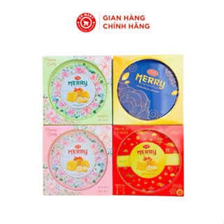  Bánh quy sữa Richy Merry hộp sắt 333g 4 màu kèm túi xách giấy 