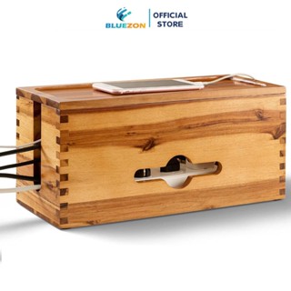 Hộp gỗ đựng ổ cắm điện BLUEZON, hộp đựng dây điện, hộp dây sạc an toàn cho trẻ nhỏ