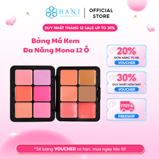 Bảng má hồng kem Mona Blush Palette, má kem 12 ô màu có khối đa năng, dễ sử dụng, tiện lợi - Hani cosmetic