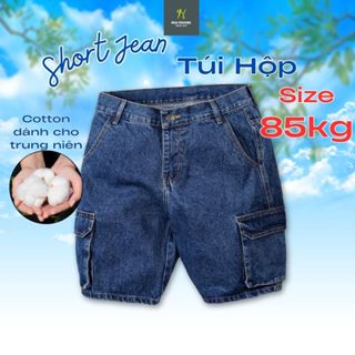 Quần short jean nam loại quần jean túi hộp dành cho nam trung niên chất dày dặn QUAN03