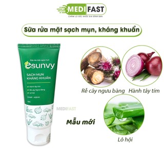 Sữa rửa mặt ngừa mụn Esunvy Tuýp 50g từ thảo dược - sạch mụn an toàn, hiệu quả.