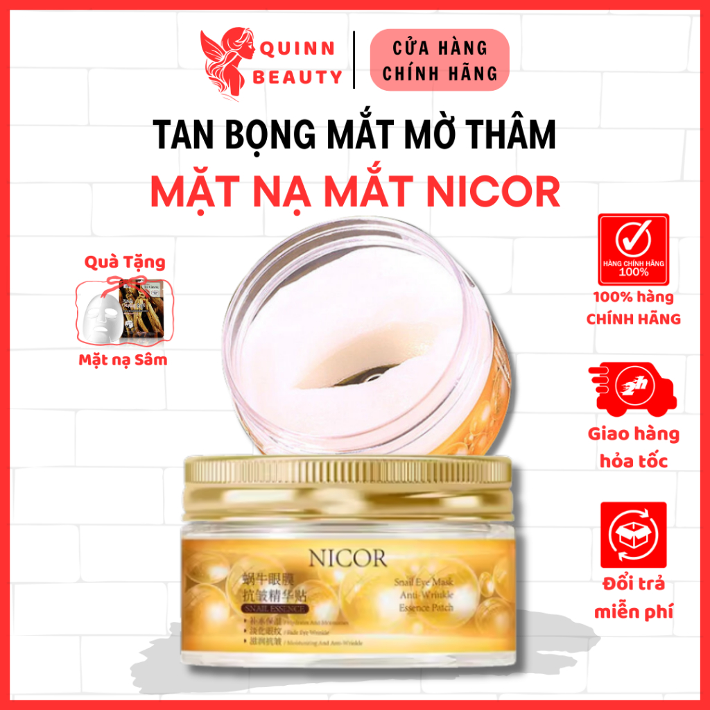 Mặt nạ mắt Nicor - Giúp tan bọng mắt, mờ thâm vùng mắt, giúp dưỡng ẩm vùng mắt cho đôi mắt có thị lực tốt - QUINN BEAUTY