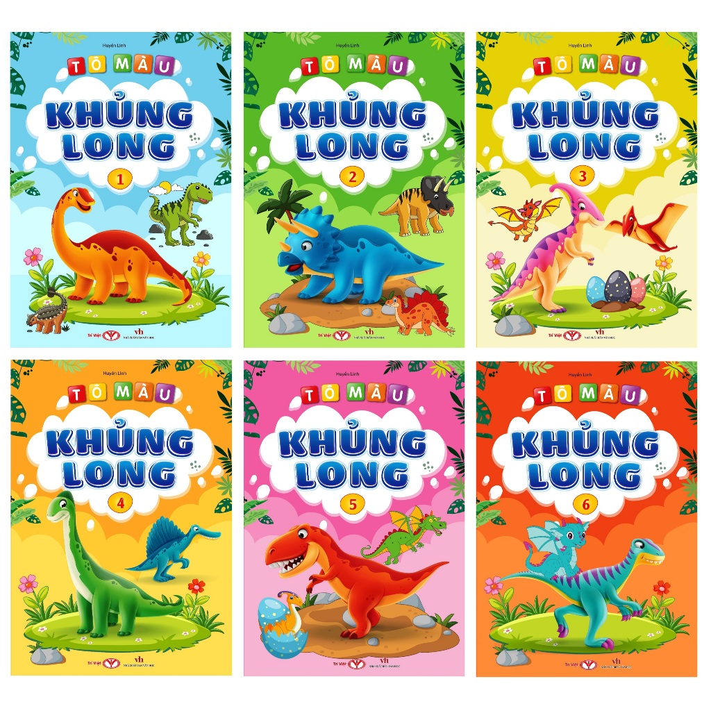 Sách - Tô Màu Khủng Long - 06 Cuốn Tập Lẻ