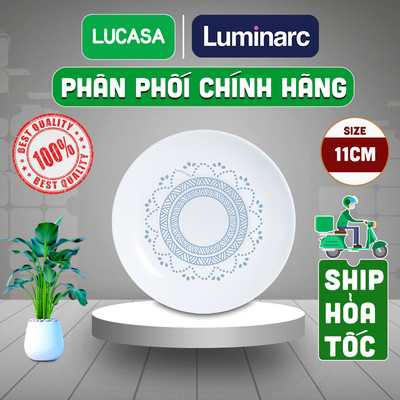 Đĩa Chấm Thủy Tinh Cường Lực Luminarc Diwali Geomatric Blue 11cm - L6539 | Phân Phối Chính Hãng