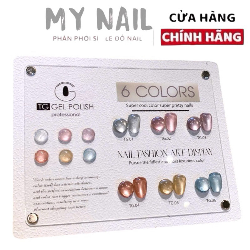 Set sơn mắt mèo ánh trăng cực quang TG siêu sáng tặng kèm bảng màu