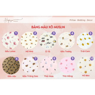 Gối Chữ U Vỏ Đỗ 3in1 (Vỏ Xô Muslin)