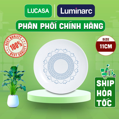 Bộ 6 Đĩa Chấm Thủy Tinh Cường Lực Luminarc Diwali Geomatric Blue 11cm - BOL6539 | Phân Phối Chính Hãng