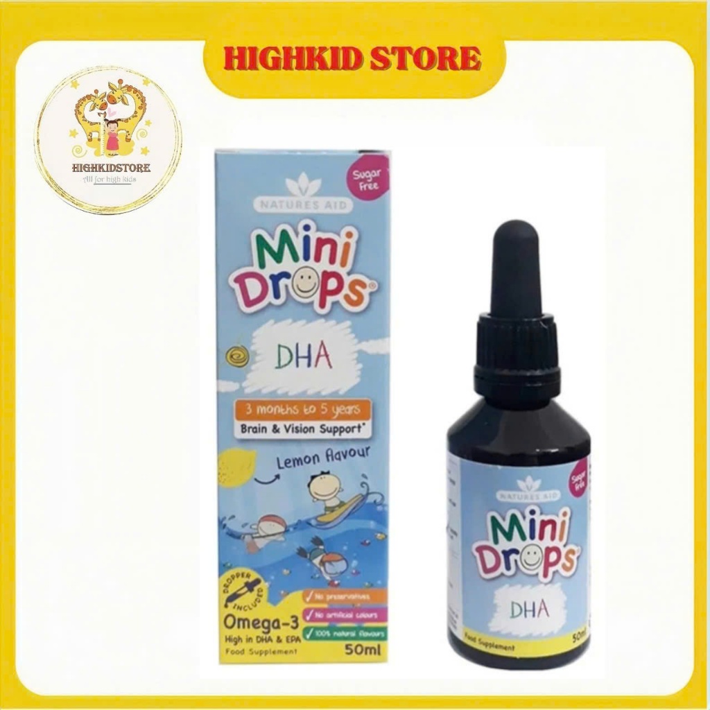 DHA Drop Nature Aid Dha Mini Drops Anh 50ml cho bé