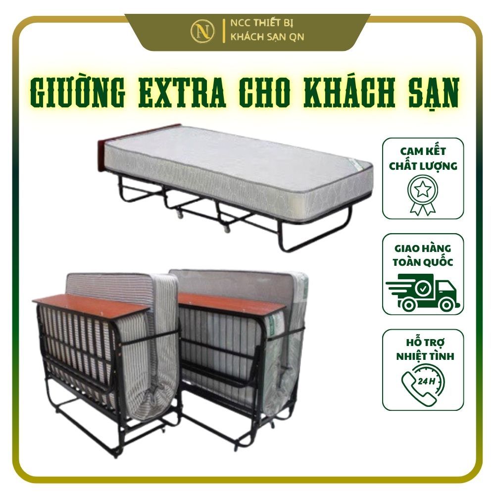 Giường Extra Bed Cho Khách Sạn Kích Thước 90x195cm Đệm Dày 20cm
