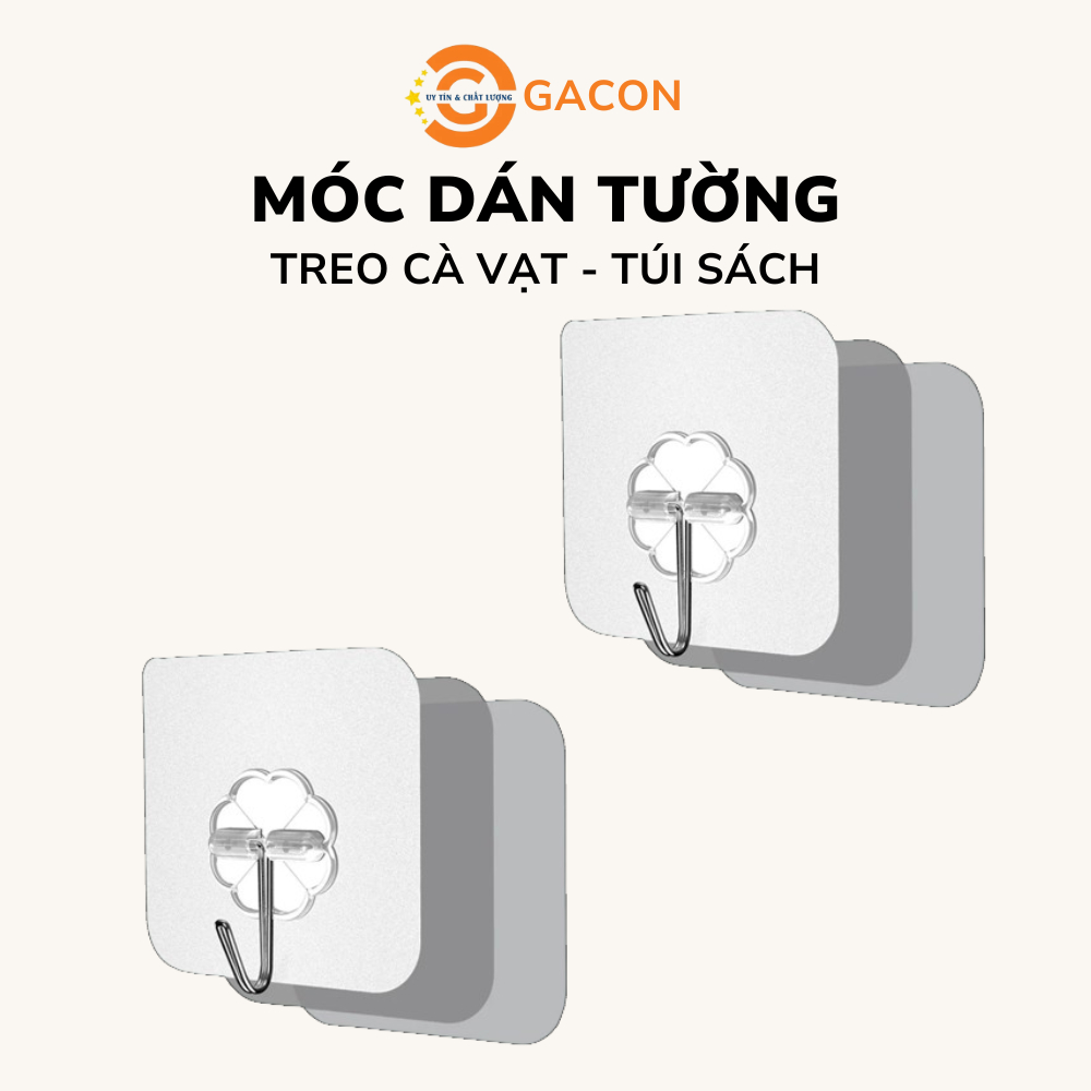 Combo 10 móc dán tường treo quần áo trong suốt dính tường chịu lực siêu chắc siêu bền