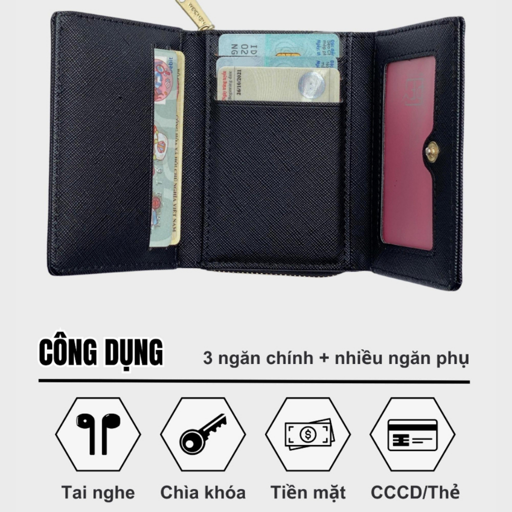 Ví Nữ Mini Cầm Tay PERFECT FOR YOU Dáng Ngắn Nhiều Ngăn Da Xước Cao Cấp Cực Đẹp PFY04 - Tukado | BigBuy360 - bigbuy360.vn