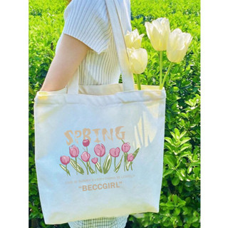 Túi tote vải canvas Spring túi đeo vai đi học đi chơi thời trang hàn quốc đựng vừa A4 kích thước 35x40cm tota1026