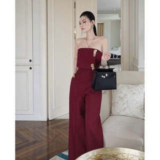 JUMPSUIT CÚP LOGO ỐNG SUÔNG<sẵn hoả tốc+ảnh thật ở cuối>