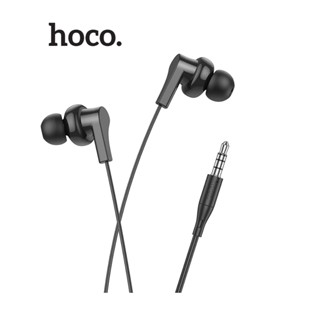 Tai nghe jack cắm 3.5mm Hoco M114 hỗ trợ mic đàm thoại dây dài 1.2M nút cao su chống tiếng ồn ( Đen )