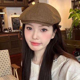Mũ Beret Bông và vải lanh Mỏ Vịt Retro Phong Cách Hàn Quốc Mũ Nồi mới Thời Trang nam nữ