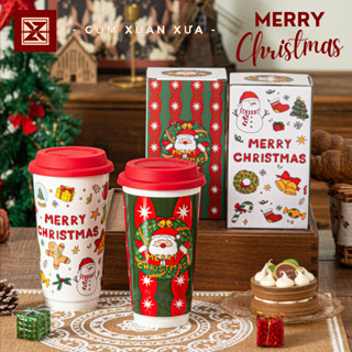 Quà Tặng Noel Set Cốc sứ kèm hộp, Cốc sứ giáng sinh, Quà tặng giáng sinh merry christmas, Cốc sứ noel, quà noel